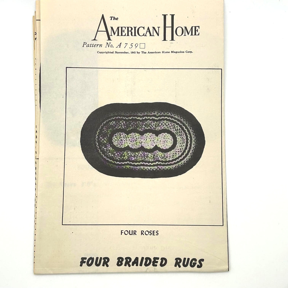 American Home Rug Vintage Rug Patterns #A759,‎ 514, A972 HTF RARE - Picture 4 of 4